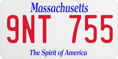 MA license plate 9NT755