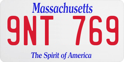 MA license plate 9NT769