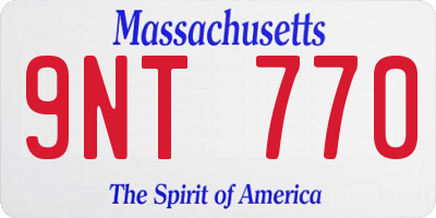 MA license plate 9NT770