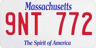 MA license plate 9NT772