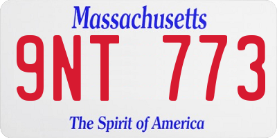 MA license plate 9NT773