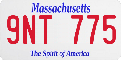 MA license plate 9NT775