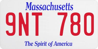MA license plate 9NT780
