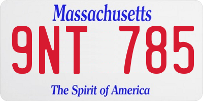 MA license plate 9NT785
