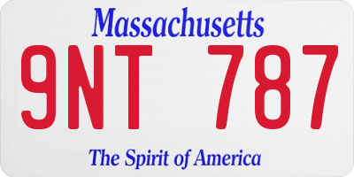 MA license plate 9NT787