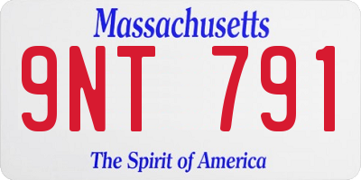 MA license plate 9NT791