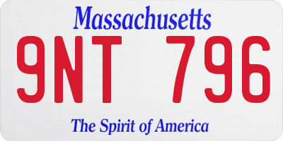 MA license plate 9NT796