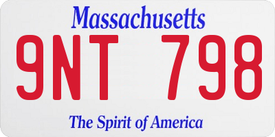 MA license plate 9NT798