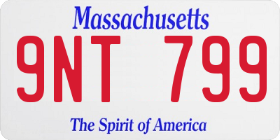 MA license plate 9NT799
