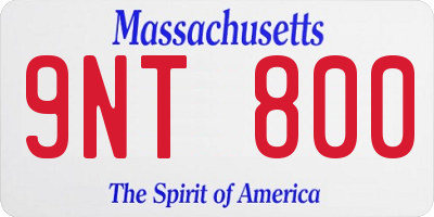 MA license plate 9NT800