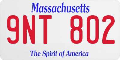MA license plate 9NT802