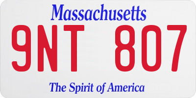 MA license plate 9NT807