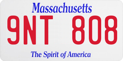 MA license plate 9NT808