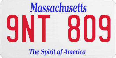 MA license plate 9NT809