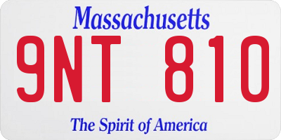 MA license plate 9NT810