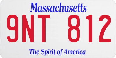 MA license plate 9NT812