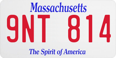 MA license plate 9NT814