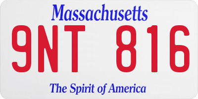 MA license plate 9NT816