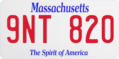 MA license plate 9NT820