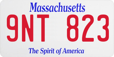 MA license plate 9NT823