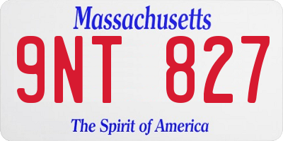 MA license plate 9NT827