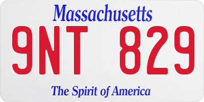 MA license plate 9NT829