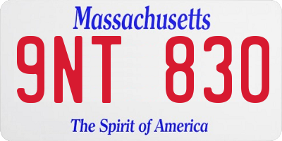 MA license plate 9NT830