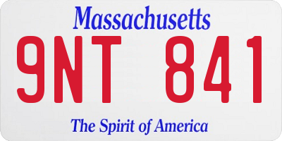 MA license plate 9NT841