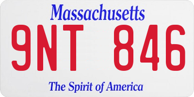 MA license plate 9NT846