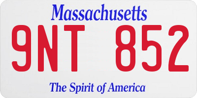 MA license plate 9NT852