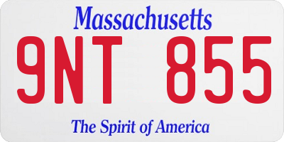 MA license plate 9NT855