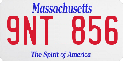 MA license plate 9NT856
