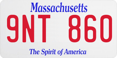 MA license plate 9NT860
