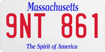 MA license plate 9NT861