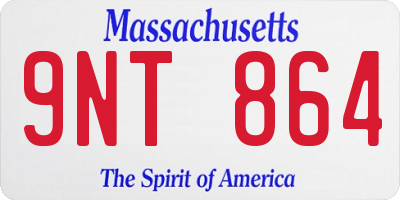 MA license plate 9NT864