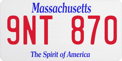 MA license plate 9NT870
