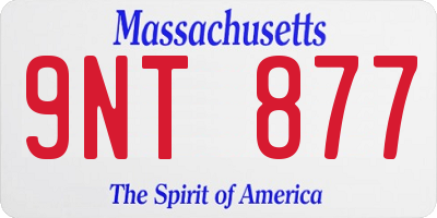 MA license plate 9NT877