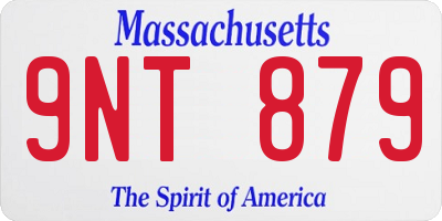 MA license plate 9NT879