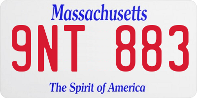 MA license plate 9NT883