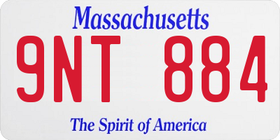 MA license plate 9NT884