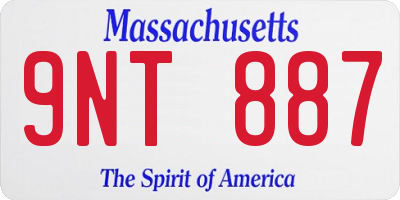 MA license plate 9NT887