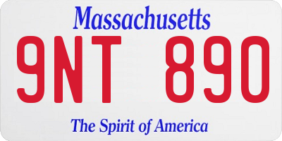 MA license plate 9NT890