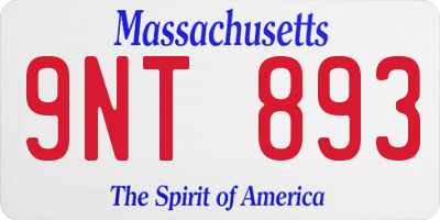 MA license plate 9NT893