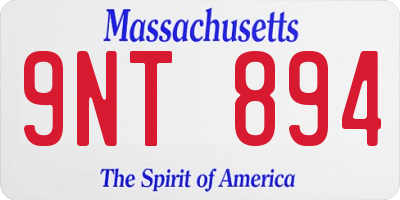 MA license plate 9NT894
