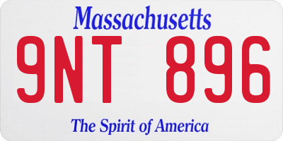 MA license plate 9NT896