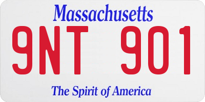 MA license plate 9NT901