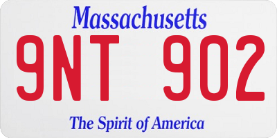 MA license plate 9NT902