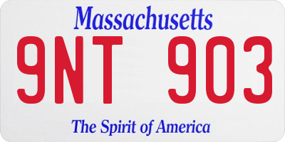 MA license plate 9NT903