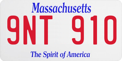 MA license plate 9NT910