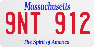 MA license plate 9NT912